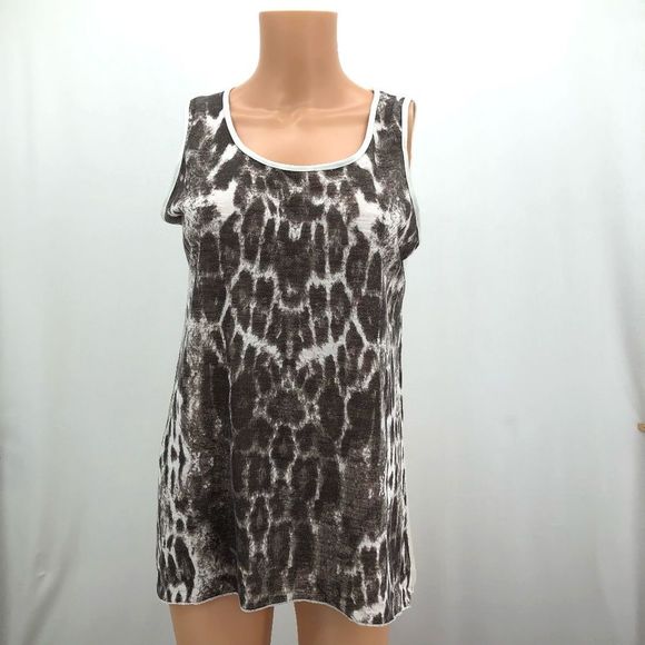 Vanilla Sugar Womens Sleeveless Tank Top Gray Animal Print Size M VTG y2k USA - Picture 2 of 9